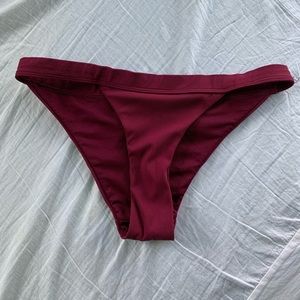 Ribbed high leg bikini bottoms